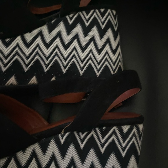 Castaner X Missoni Leather Jute Chevron Designer Platform Ankle Strap Sandals 39 - Picture 4 of 10